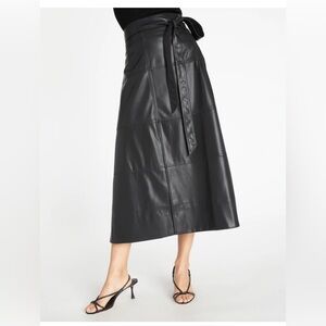 Tanya Taylor Vegan Leather Hudson Skirt